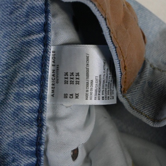 American Eagle 32 x 34 Loose Tapered Light Stonewash Flex Denim Jeans - Picture 3 of 5